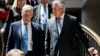 Secretary of State Rex Tillerson, right, and Defense Secretary Jim Mattis arrive on Capitol Hill in Washington, Aug. 2, 2017, to brief the Senate Foreign Relations Committee.