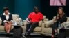 From left, Indian triathlete Pragnya Mohan, former Kenyan runner David Rudisha, and New Zealand soccer player Katie Rood attend a session on sports for climate action during the COP29 U.N. Climate Summit, in Baku, Azerbaijan, Nov. 18, 2024.