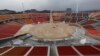 The Pyeongchang Olympic Stadium is under construction in Pyeongchang, South Korea, Nov. 25, 2017. 