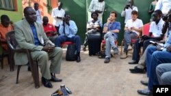 Oliver Modi, akihudhuri mkutano mjini Jubajuu ya mauaji ya mwandishi Peter Moi wa gazeti la New Nation, Aug. 21, 2015. 