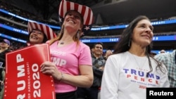 U.S. President Donald Trump rallies with supporters in Dallas, Texas, Oct. 17, 2019.