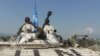 Un contingent de la Monusco patrouille à bord d'une auto-blindée dans l'est de la RDC