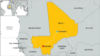 Map of the capital, Bamako and the city of Timbuktu, Mali