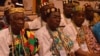 Des chefs traditionnels à l'ouverture du forum national sur le foncier, Lomé, Togo, 18 avril 2017. (VOA/Kayi Lawson)