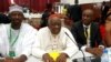 Cardinal Tumi, au centre, lors du Grand dialogue national en au palais des congrès, le 4 octobre 2019 à Yaoundé. 