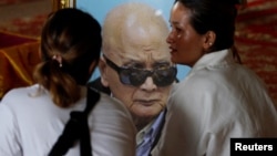 Relatives attend a funeral ceremony of Nuon Chea, former chief ideologist and 'Brother Number Two' of Cambodia's Khmer Rouge in Pailin province, Cambodia, August 5, 2019.