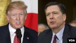 Donald Trump (esq.) e James Comey (dir.)
