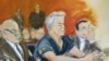 En un bosquejo del dibujante de la corte, el acusado inversionista Jeffrey Epstein (centro) aparece sentado con sus abogados Martin Weinberg (izquierda) y Marc Fernich durante su comparecencia en el tribunal federal de Nueva York, el lunes 8 de julio de 2019.