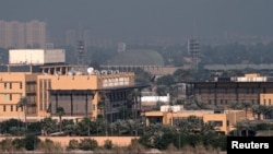 Vista geral da Embaixada Americana em Bagdade, Iraque, 7 de Janeiro, 2020
