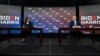 Democratic presidential candidate former Vice President Joe Biden speaks during a campaign event with his running mate Sen. Kamala Harris, D-Calif., at Alexis Dupont High School in Wilmington, Del.
